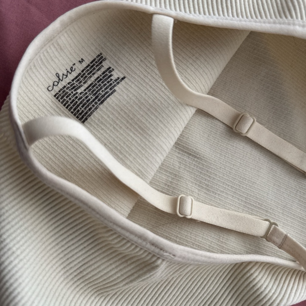 Colsie Ivory Ribbed Bralette - Picture 3 of 3